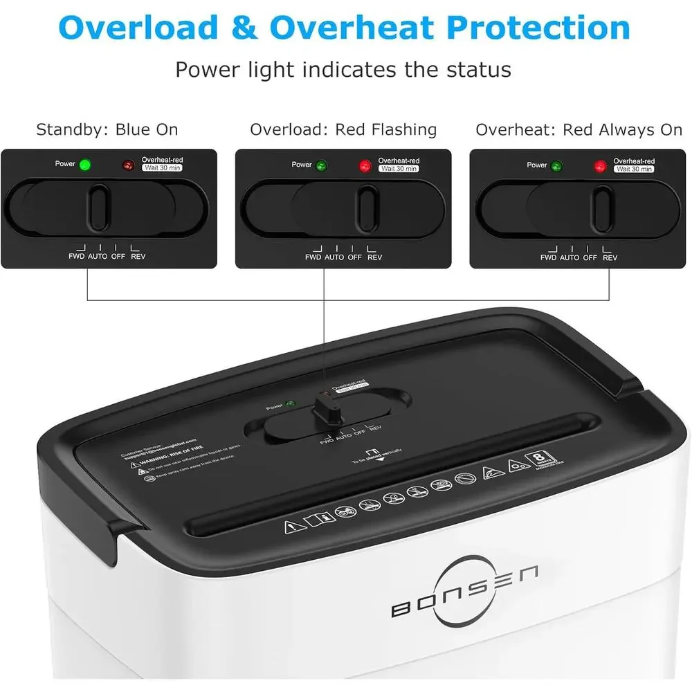 8-Sheet Cross Cut Credit Card Shredder w/ 4 Gal Bin, Small Paper Shredder- White